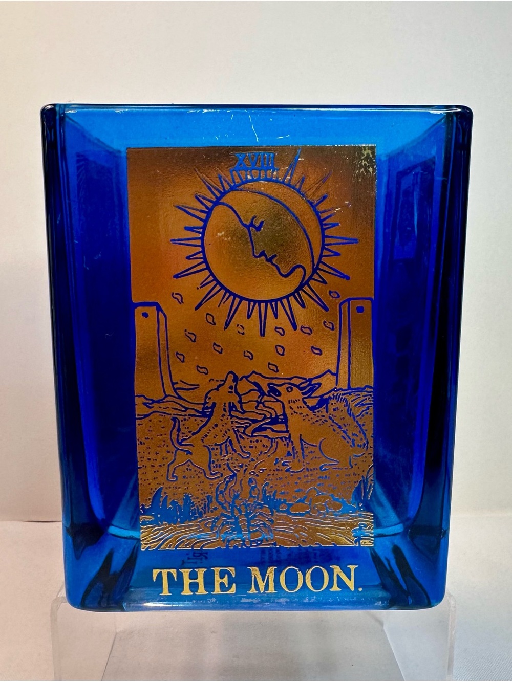 Spirit Halloween Blue And Gold 4-Sided Tarot Card Candle Holder Celestial